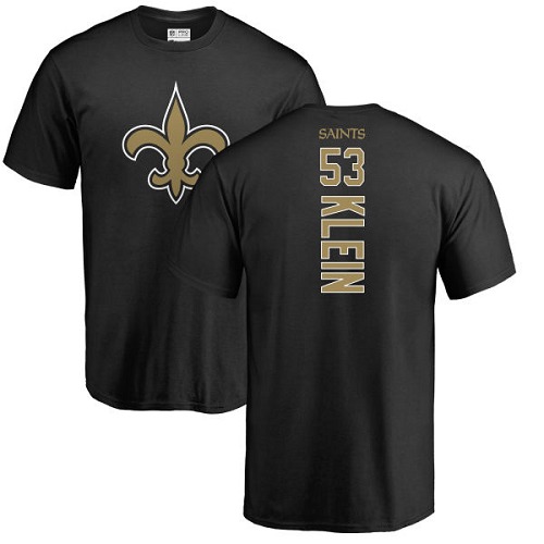 Men New Orleans Saints Black A J  Klein Backer NFL Football #53 T Shirt